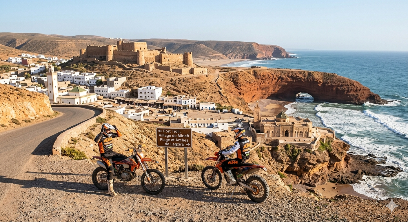 Pilote enduro en immersion dans l'arrière-pays d'Agadir lors d'un raid de deux jours